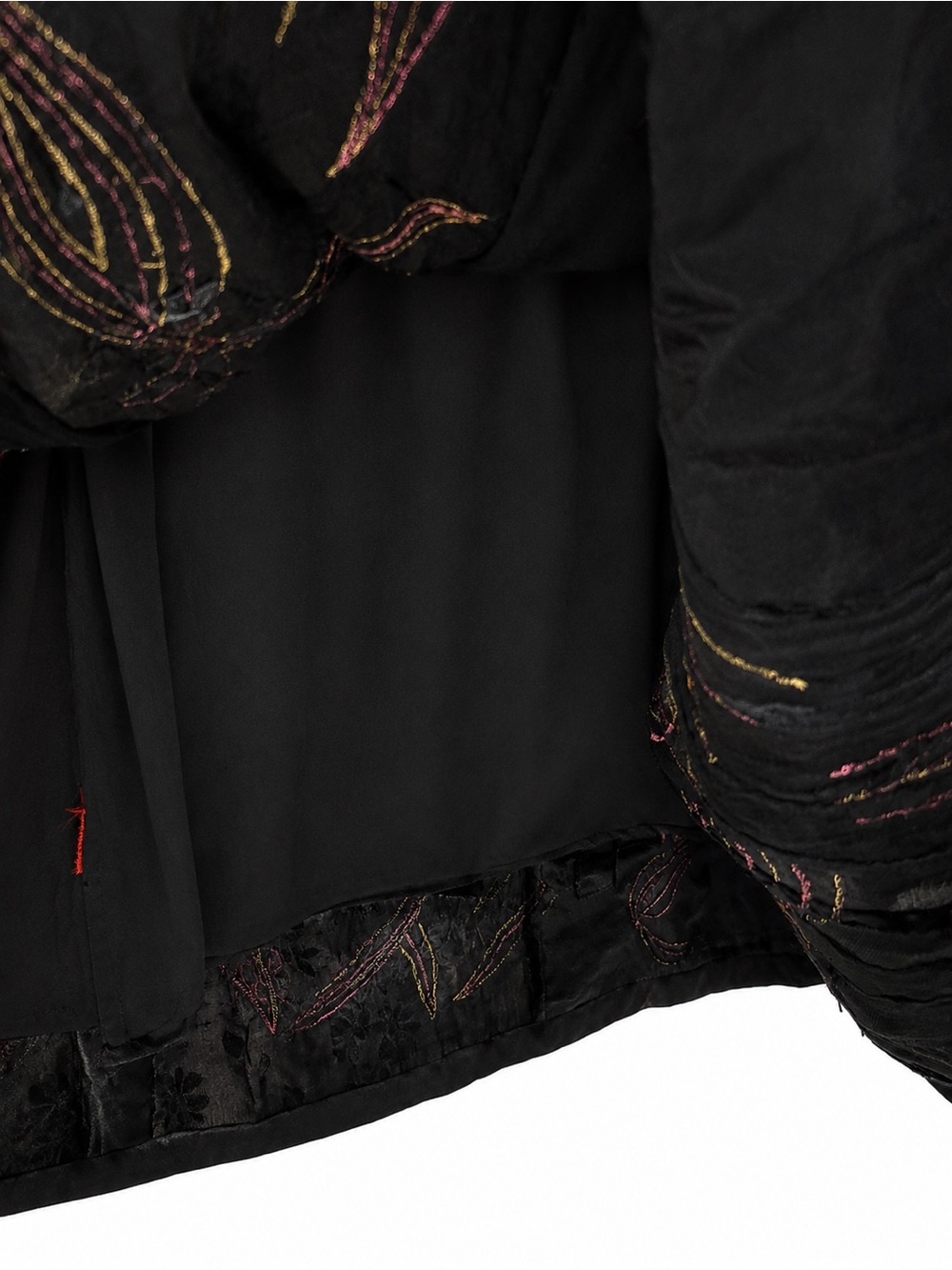 Dark Academia Black Velvet Burnout Patchwork Maxi Skirt Boho Whimsigoth Artsy, S - Picture 11 of 16
